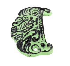 Lime Green Distressed Vase D Pull Iron Handle