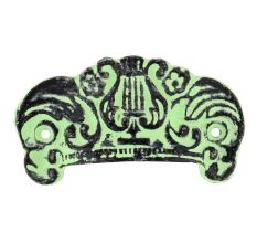 Lime Green Distressed Vase D Pull Iron Handle