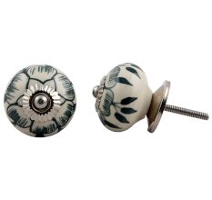 Forest Green Flower Knob