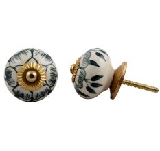 Forest Green Flower Knob