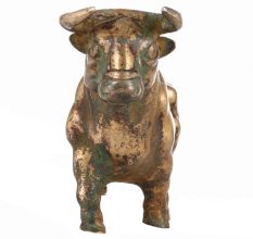 Brass Wall Street Bull Figurine