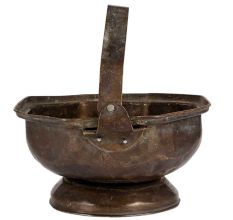 Brass Puja Flower Basket With Handle