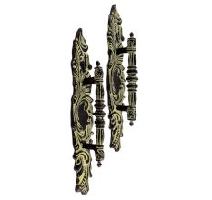 Black Brass European Style Door Handles  In Pair