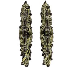 Black Brass European Style Door Handles  In Pair