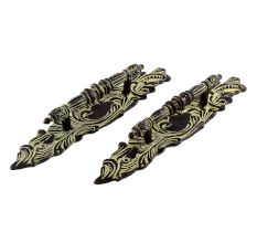 Black Brass European Style Door Handles  In Pair