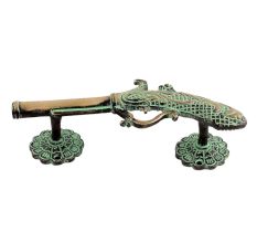 Brass Decorative Right Side Gun Shaped Door Handle