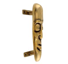 Tribal Man Face Design Brass Door Handle