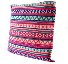 Pink Acrylic Cotton Handloom Cushion Cover