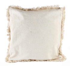 White Aztec Pattern Square Crochet Cushion Cover