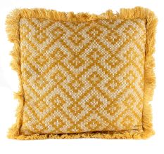 Mustard Yellow Fringe Throw Cushion Cover