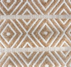 Beige Cotton Embroidered Geometric Cushion Cover