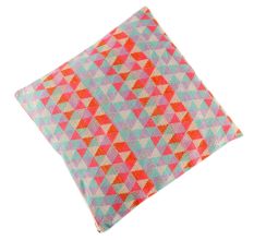 Multi Geometric Triangles Handloom Cushion Cover