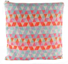 Multi Geometric Triangles Handloom Cushion Cover