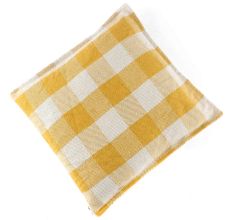 Yellow Plaid Square Decorative Throw Cushion Cover