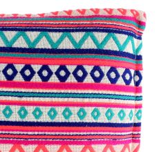 Pink Zigzag Print Cotton Cushion Cover