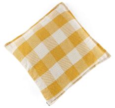Sunshine Yellow Checks Cotton Cushion Cover