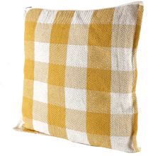 Sunshine Yellow Checks Cotton Cushion Cover