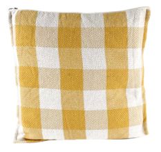 Sunshine Yellow Checks Cotton Cushion Cover