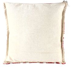 Red Square Cotton Geometric Pattern Cushion Cover