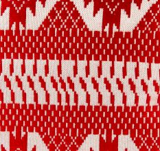 Red Square Cotton Geometric Pattern Cushion Cover
