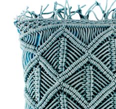 Blue MacramÃ© Pillow Cover