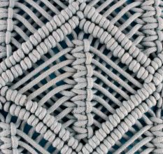Blue MacramÃ© Pillow Cover