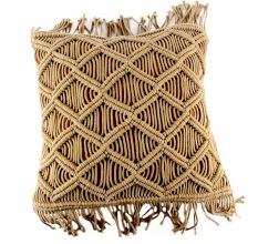 Beige Marvelous Macrame CushionÂ Cover