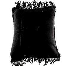 Black Macrame Cushion Cover with Fringes
