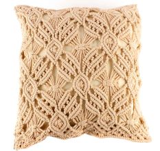 Cream Macrame Vintage Cushion Cover