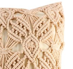 Cream Macrame Vintage Cushion Cover
