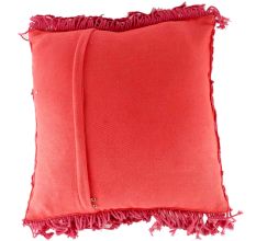 Red Macrame Cotton Cushion Cover