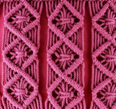 Red Macrame Cotton Cushion Cover