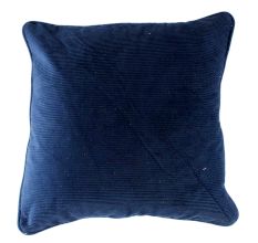 Sapphire Blue Square Cotton Throw Pillow