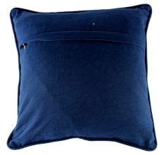 Sapphire Blue Square Cotton Throw Pillow