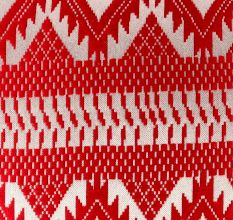White and Red Embroidered Cotton Cushion Cover