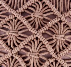 Peach Macrame Pillow Cover With Fringes