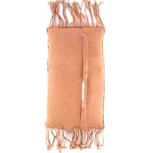 Peach Macrame Pillow Cover With Fringes