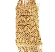 Beige Macrame Pillow cover With Fringes