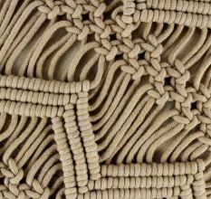Beige Macrame Pillow cover With Fringes