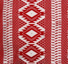Red Kantha Ikat Cotton Embroidered Cushion Cover