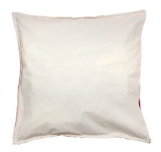 Red Kantha Ikat Cotton Embroidered Cushion Cover