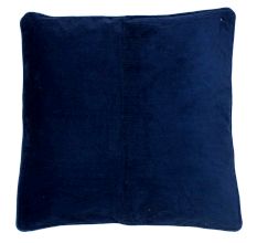 Ribbed Navy Cotton Cushion Cover