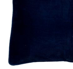 Ribbed Navy Cotton Cushion Cover