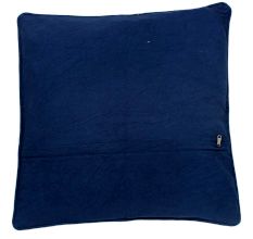 Ribbed Navy Cotton Cushion Cover
