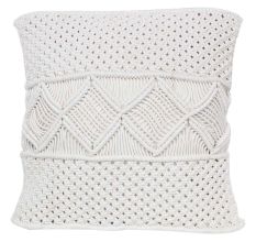 White Macrame Farmhouse Decor Cushion Cover