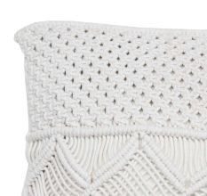 White Macrame Farmhouse Decor Cushion Cover