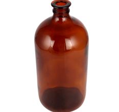 Empty Amber Glass Bottle For Home Decor
