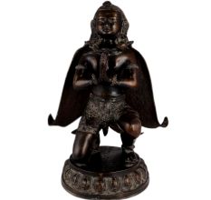Brass Garuda Nepalese Art Statue In Black Finish