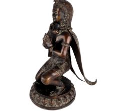 Brass Garuda Nepalese Art Statue In Black Finish