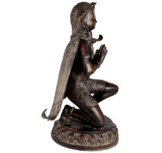 Brass Garuda Nepalese Art Statue In Black Finish